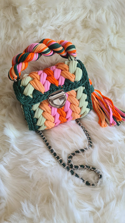 summer marshmellow handmade crochet bag