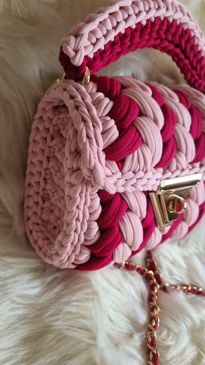 Pink micro mini handmade crochet sling