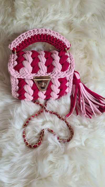 Pink micro mini handmade crochet sling