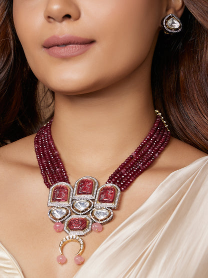 Royal Red Antqiue Necklace Set